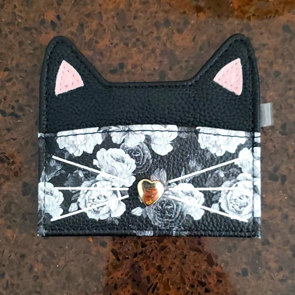Betsey Johnson cat face card holder